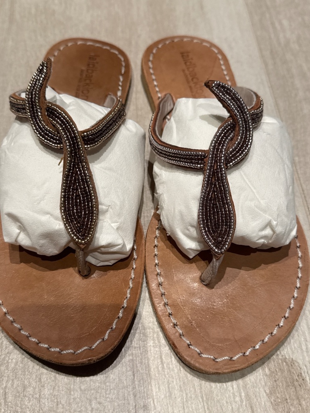 Laid-back London, leather thong, sandal, size 38